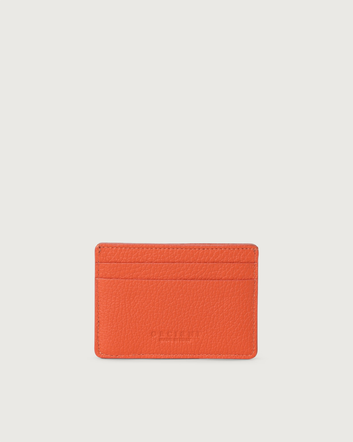 ORCIANI Micron leather card holder, color Orange