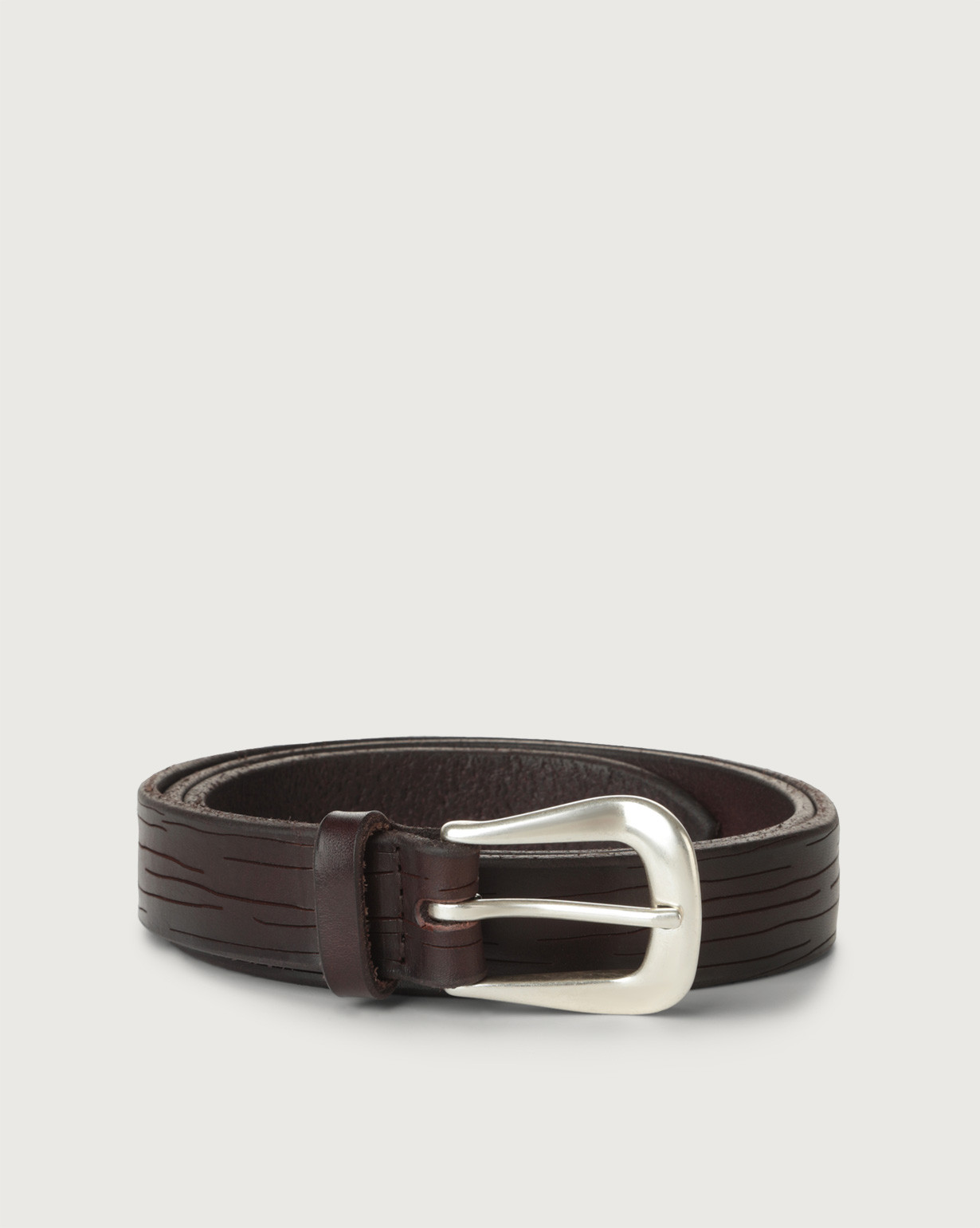 ORCIANI Bull Soft leather belt 2,5 cm, color Chocolate