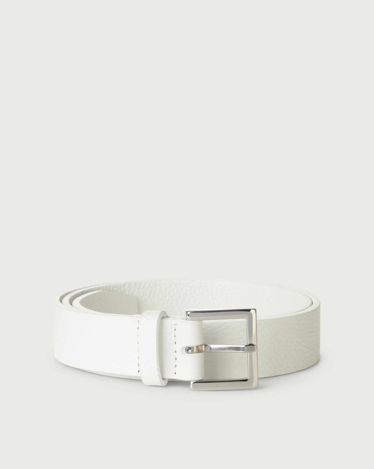 ORCIANI Micron leather belt 3 cm, color White