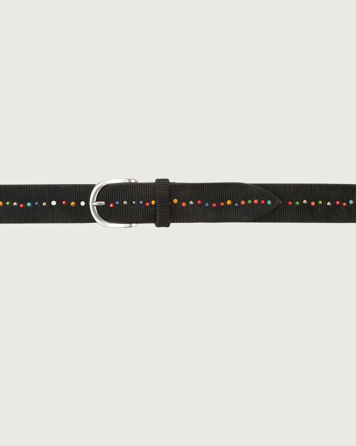 アクセサリーその他 ORCIANI BELT ORCIANI Masculine embroidered leather belt with studs