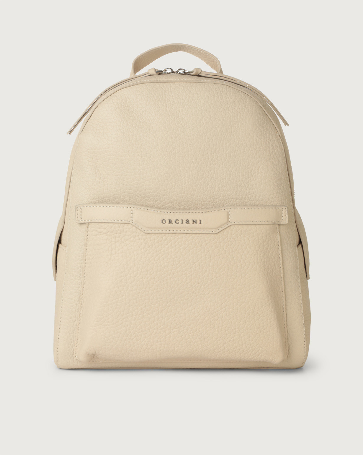 Beige leather deals backpack