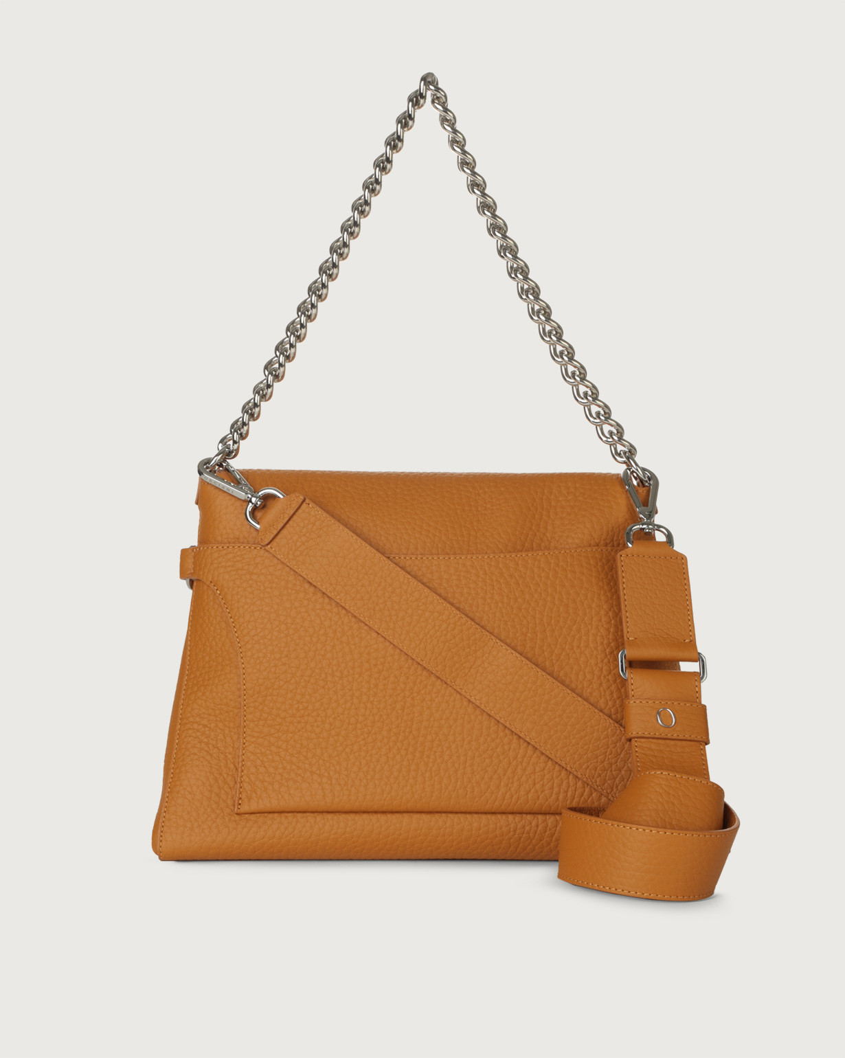 ORCIANI Missy Soft leather shoulder and crossbody bag with chain color Ocher
