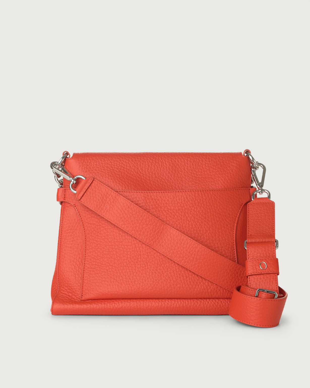 ORCIANI Missy Soft leather shoulder and crossbody bag with chain color Coral