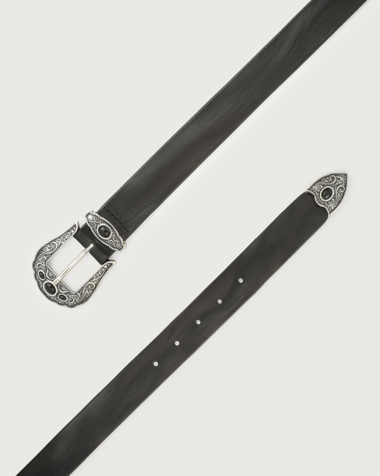 ORCIANI Bull Soft tip, loop and buckle with tone on tone