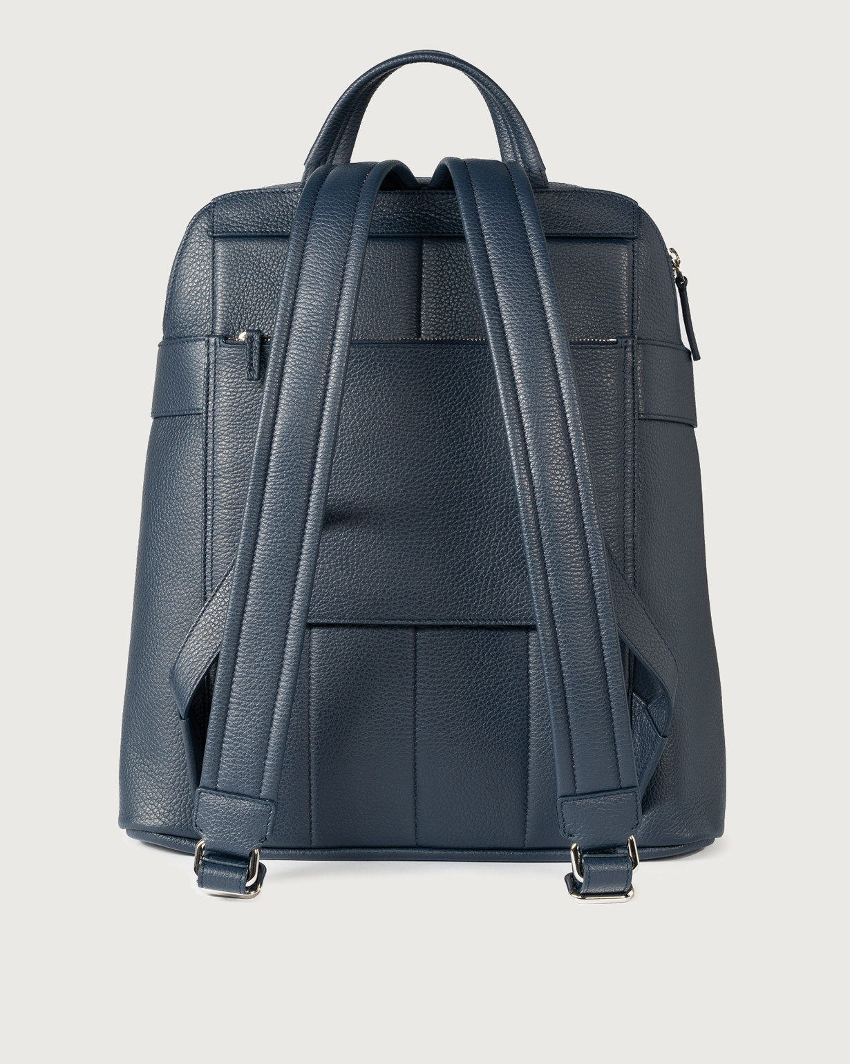 Navy leather backpack 2025