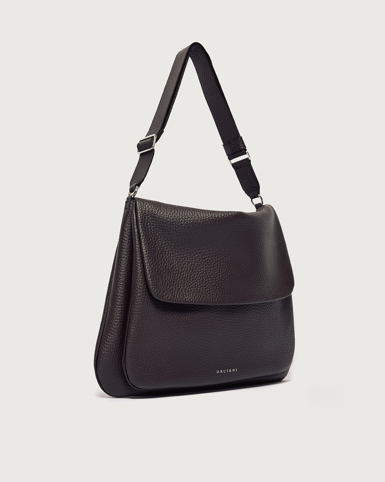 ORCIANI Diana Soft Large hammered leather crossbody bag, color