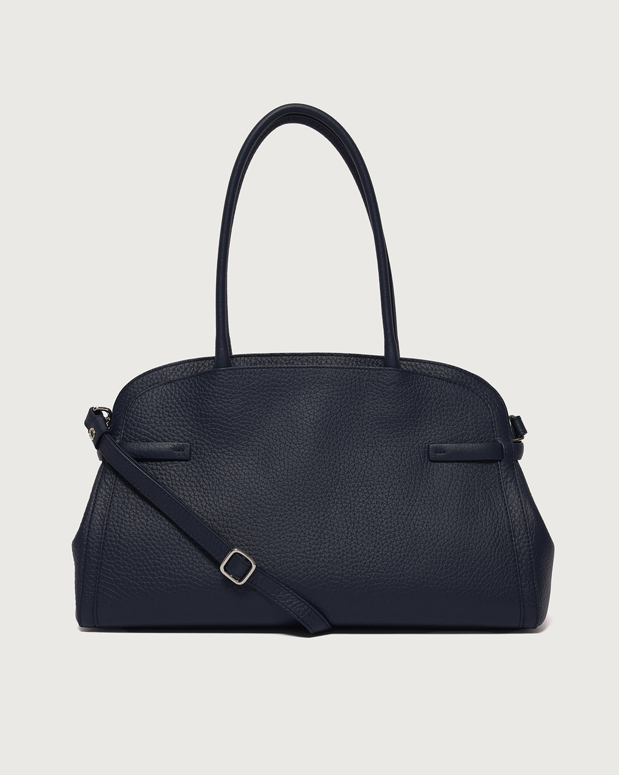 ORCIANI Aura Soft Large grained leather shoulder bag with strap
