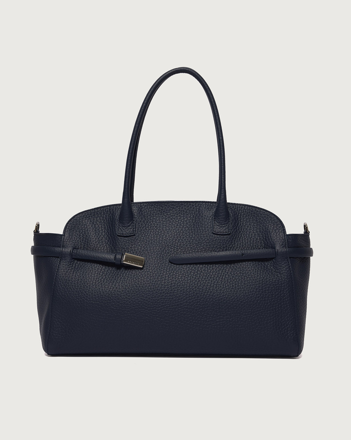 ORCIANI Aura Soft Large grained leather shoulder bag with strap