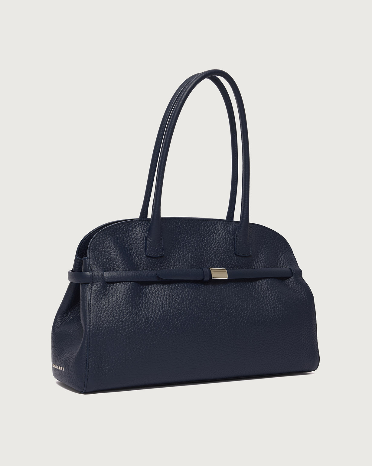 ORCIANI Aura Soft Large grained leather shoulder bag with strap