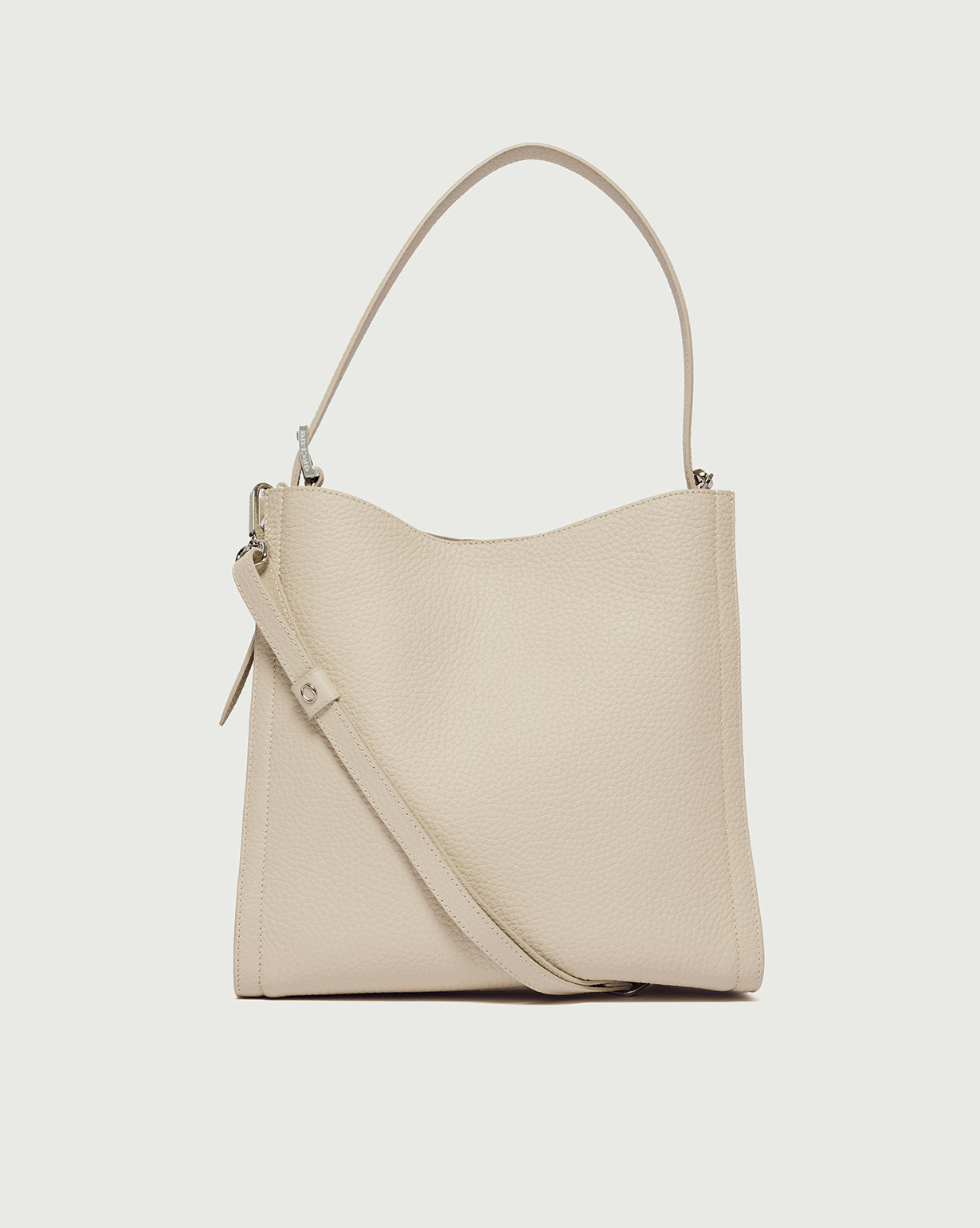 ORCIANI Her-O Soft Midi grained leather shoulder bag with ORCIANI Her-O Soft Midi grained leather shoulder bag with