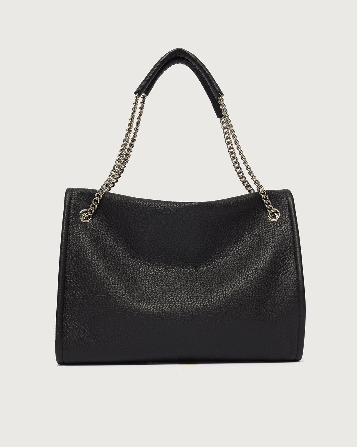 ORCIANI Venus Soft Midi grained leather shoulder bag, color Black