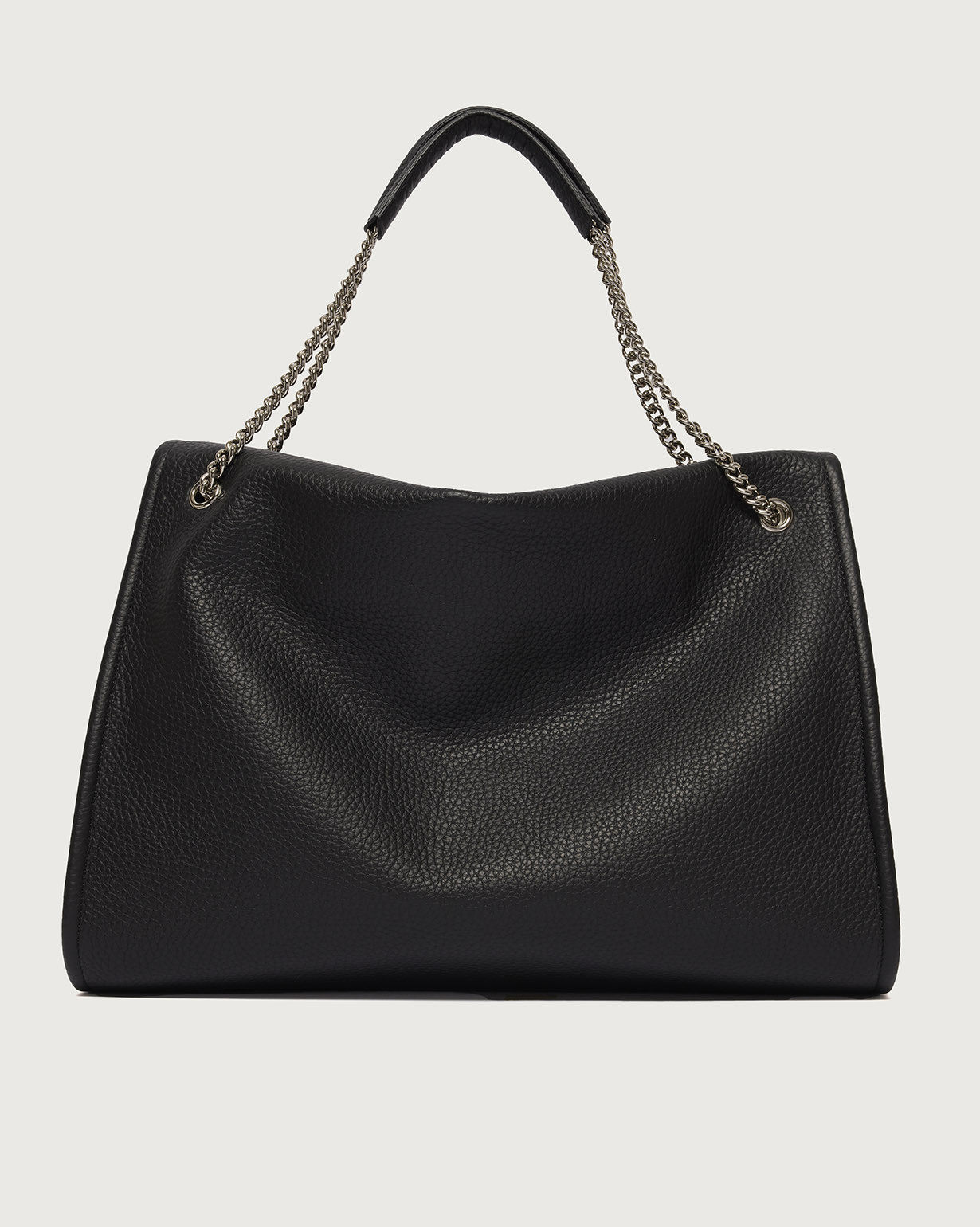 ORCIANI Venus Soft Large grained leather shoulder bag, color Black