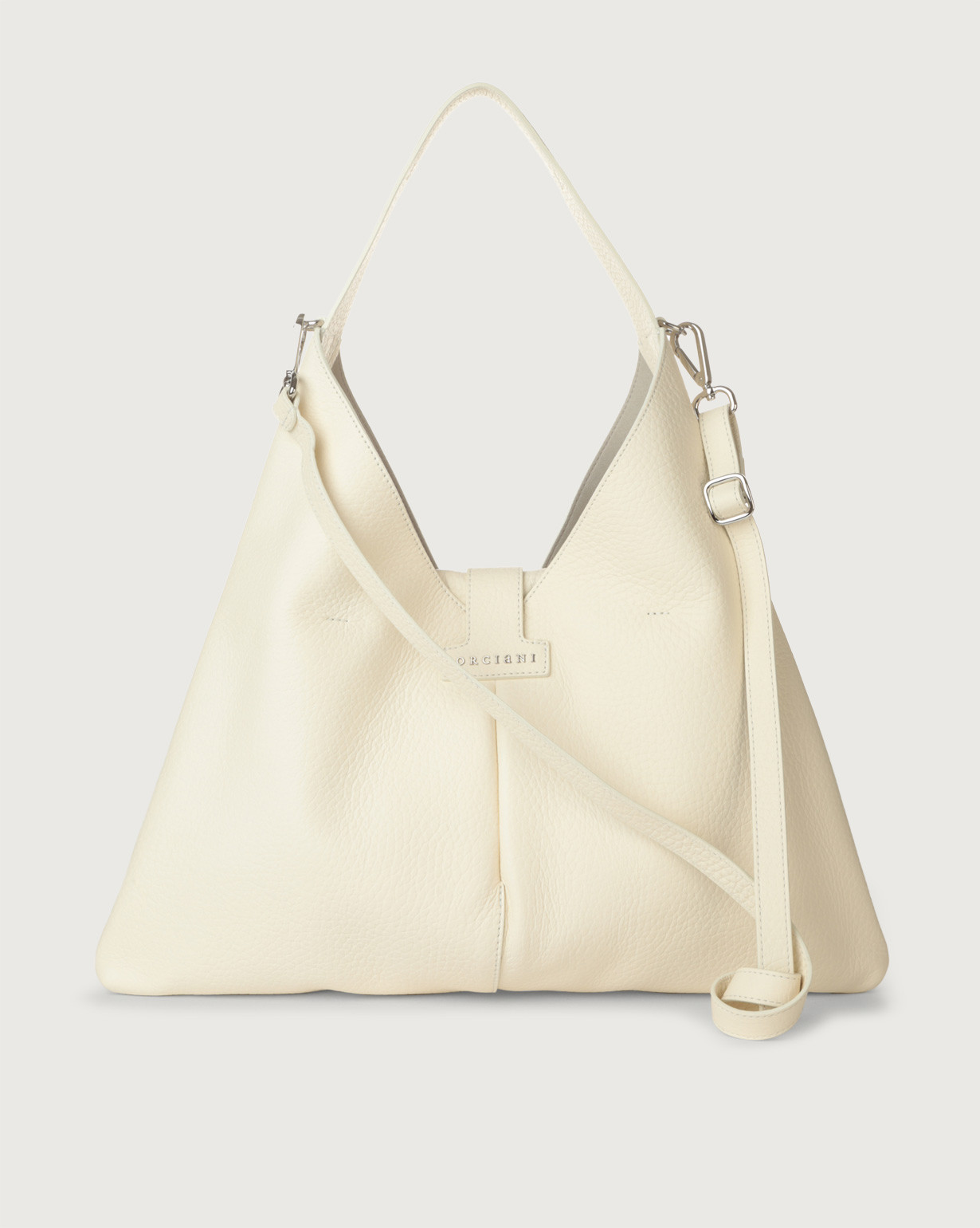 ORCIANI Vita Soft leather shoulder bag with strap color White
