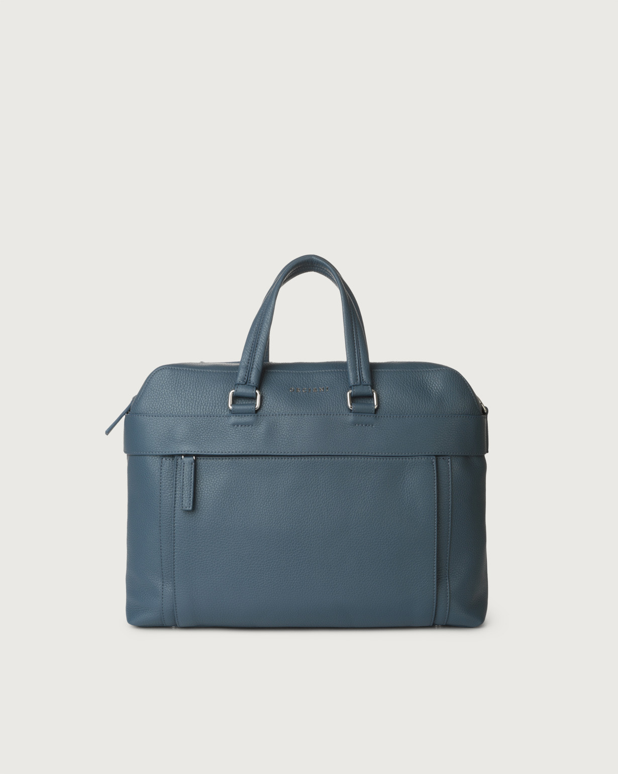 Blue leather briefcase best sale