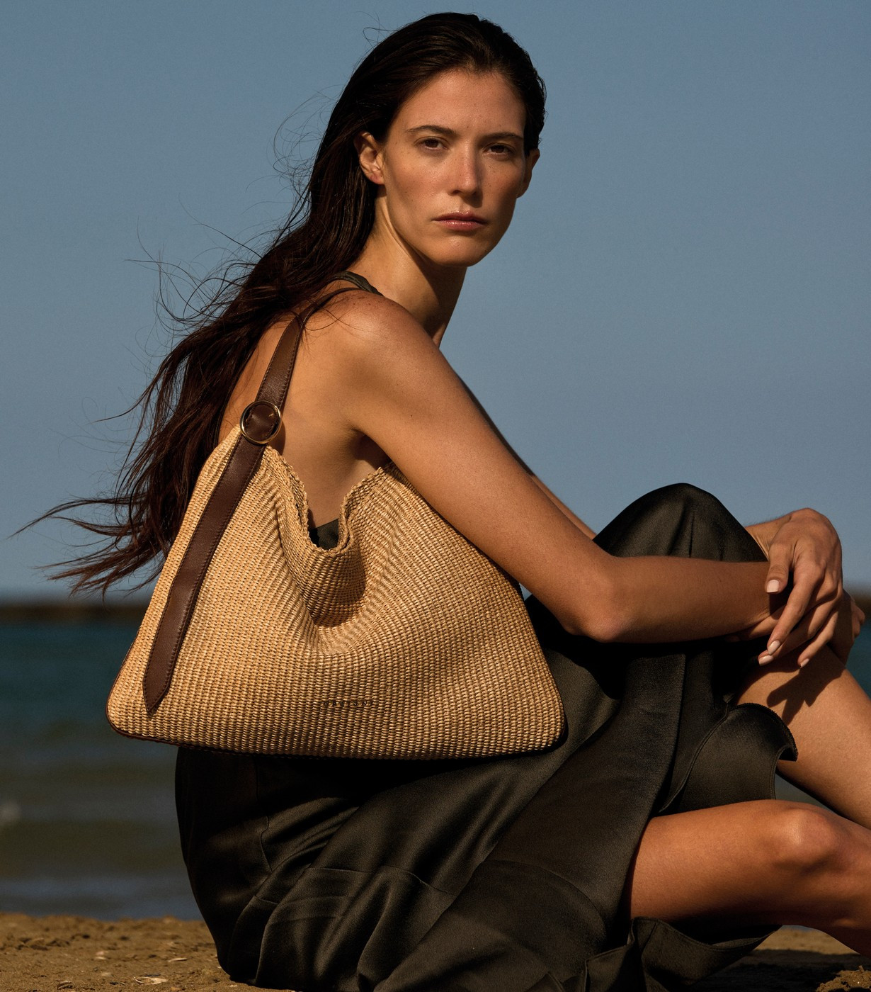 ORCIANI Todo Zanzibar Small fabric and leather shoulder bag, color