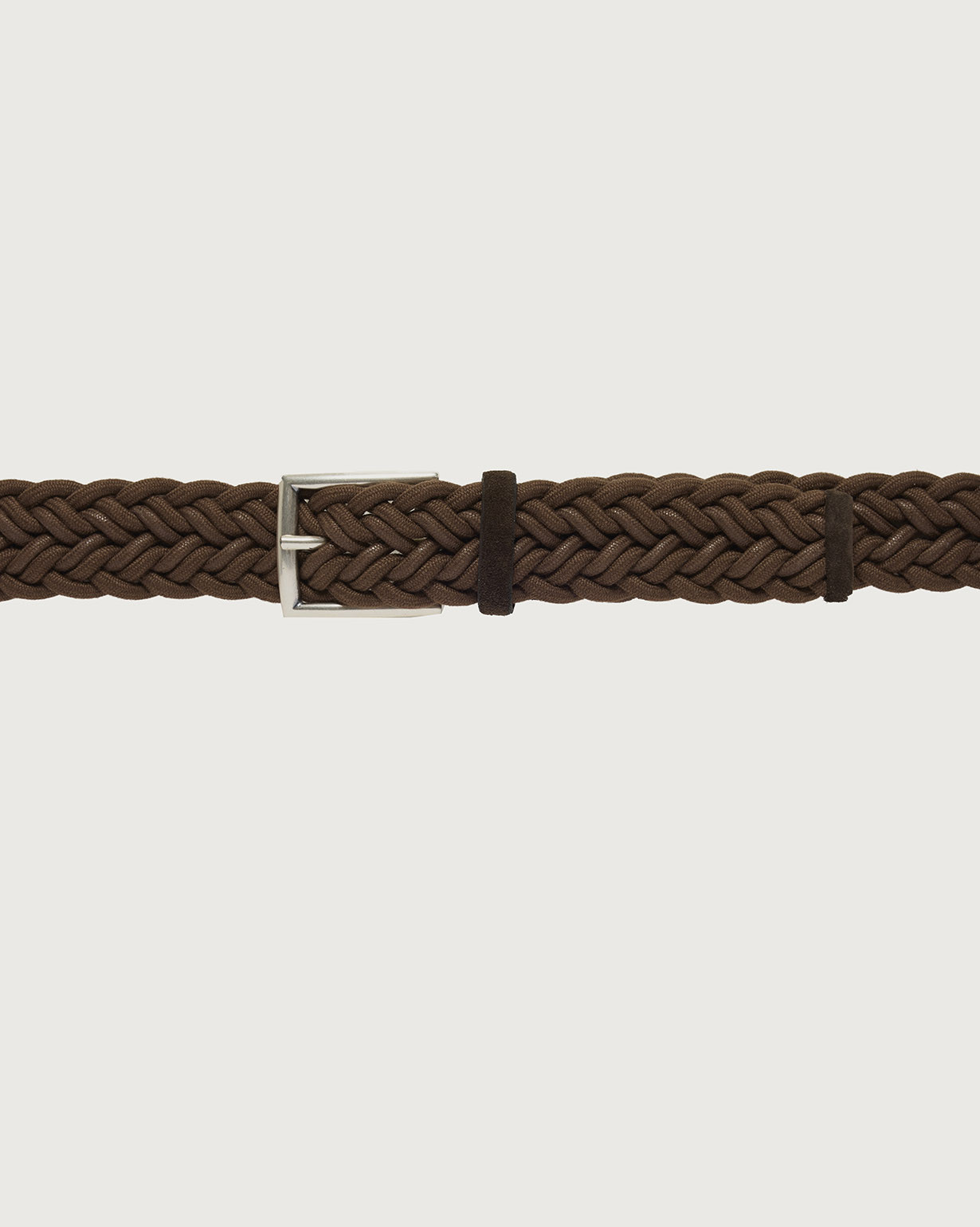 ORCIANI Stretch fabric and suede belt 3,5 cm XU0145, color Brown