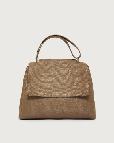 Sveva Shadow Midi leather shoulder bag with strap