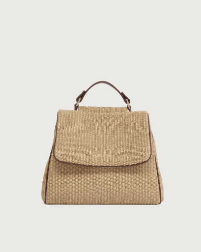 Sveva Zanzibar Small fabric and leather handbag
