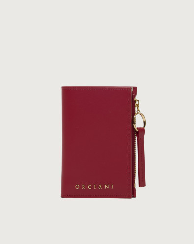 Bifold zipper Boston leather wallet