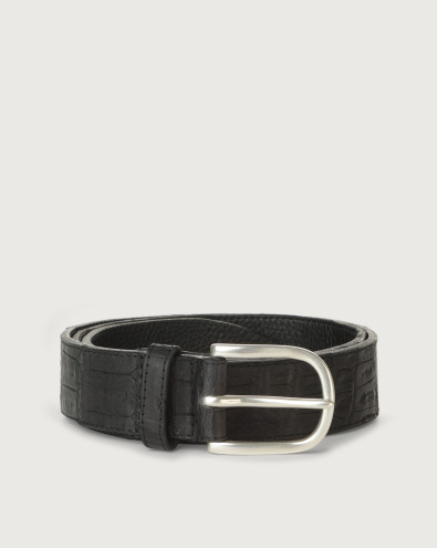 Cocco Coda Color classic crocodile leather belt