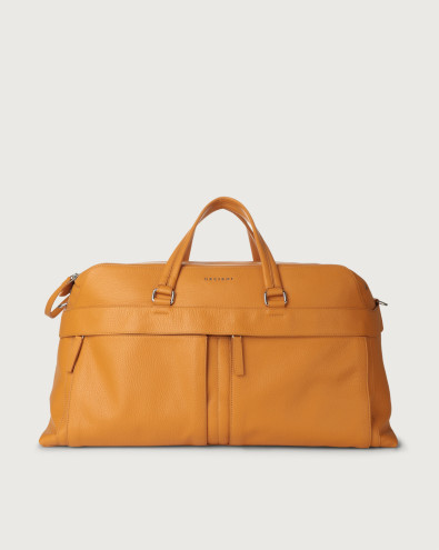 Micron leather duffle bag with shoulder strap