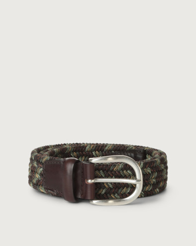 Fade Elast stretch linen and leather belt