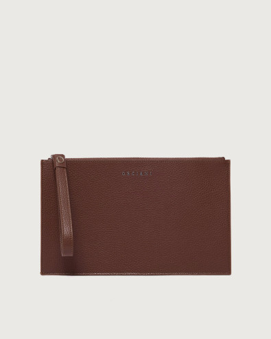 Micron large leather pouch with wristband