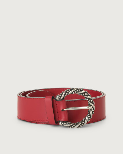 Couture leather belt 4 cm