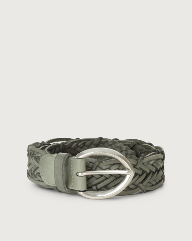 Masculine braided leather belt 3,5 cm
