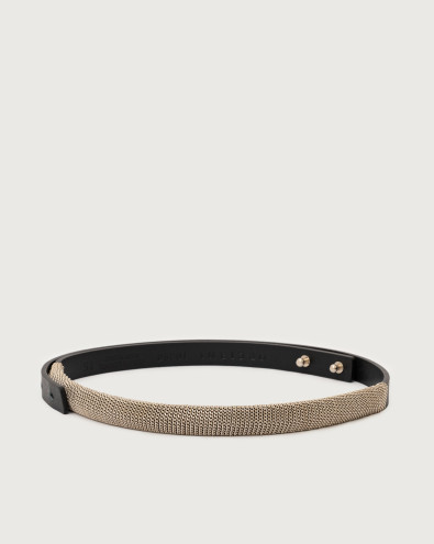 Nappa Chain leather belt 1,5 cm