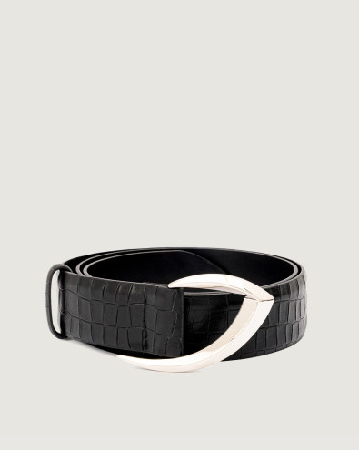 Cocco embossed nappa leather belt 3,5 cm
