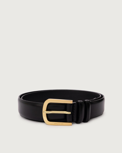 Calf B classic leather belt 3 cm