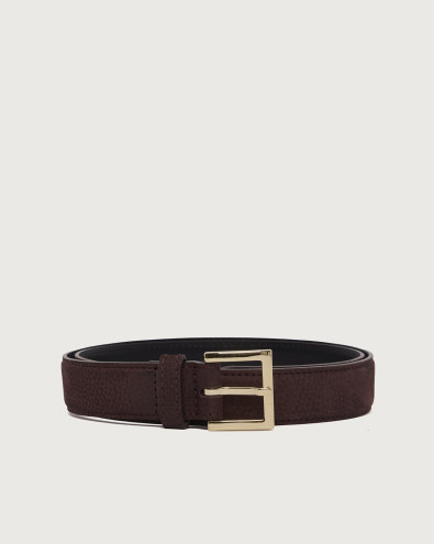 Basic Square Nabucco nubuck leather belt 3 cm