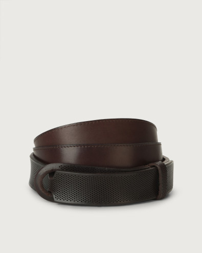 Bull Soft laser-cut leather Nobuckle belt