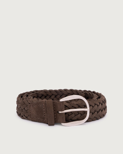 Suede Plot braided belt 3,5 cm