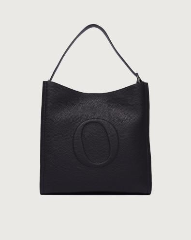 Her-O Soft Large grained leather shoulder bag with strap