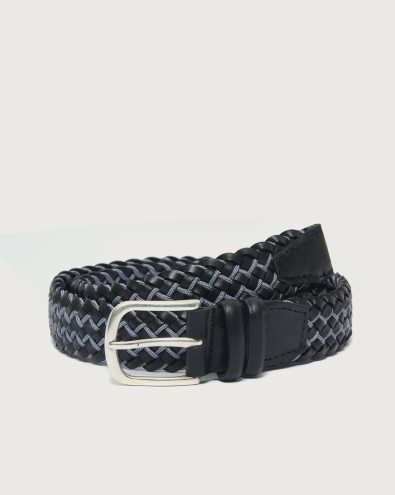 Town leather and fabric belt 3,5 cm