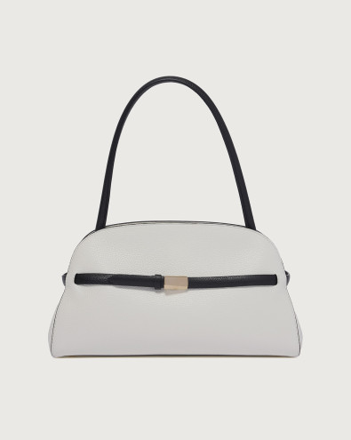 Aura Black & White Longuette grained leather