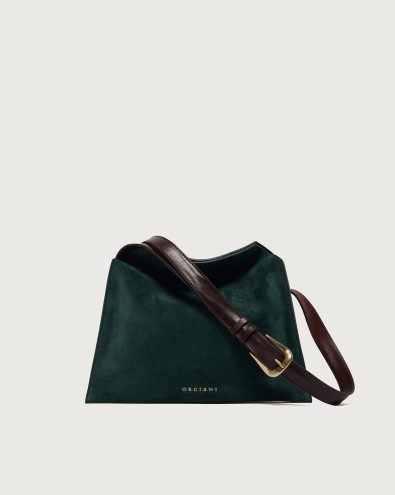 Trinity Peach Oro Small suede shoulder bag