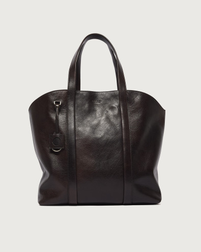 Off Duty Lagoon leather shopping bag