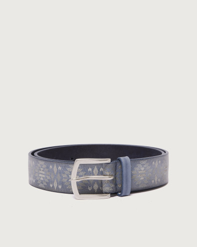 Stain Soapy micro-studs leather belt 3,5 cm