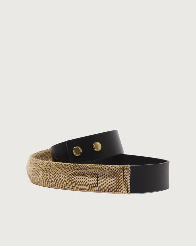 Boston Chain B leather belt 3 cm