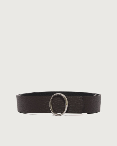Soft Double Iconic O reversible leather belt 3,5 cm