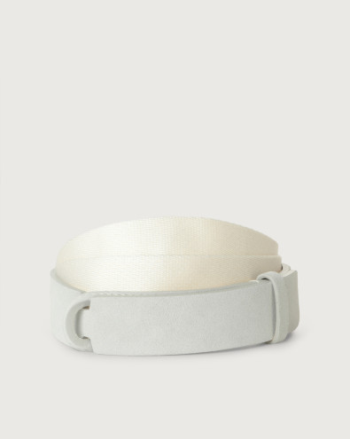 Suede and fabric Suede Nobuckle belt