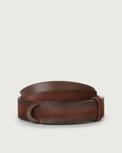 Cloudy suede Nobuckle belt