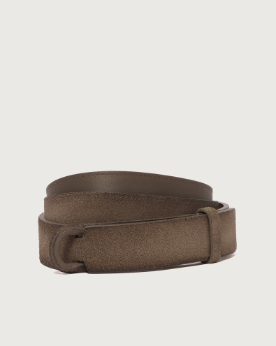 Cloudy suede Nobuckle belt
