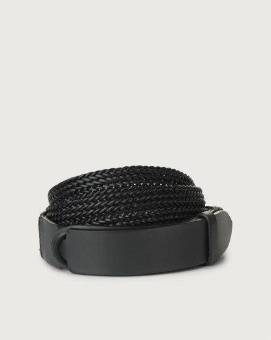 Plug leather Nobuckle belt