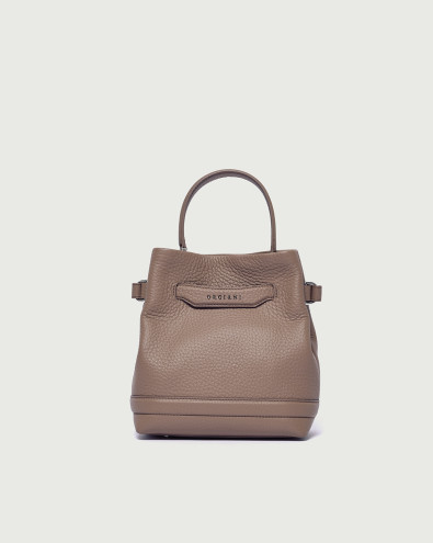 Becky S Soft grained leather bucket bag with strap