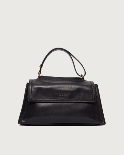 Sveva Longuette Notturno leather handbag with strap