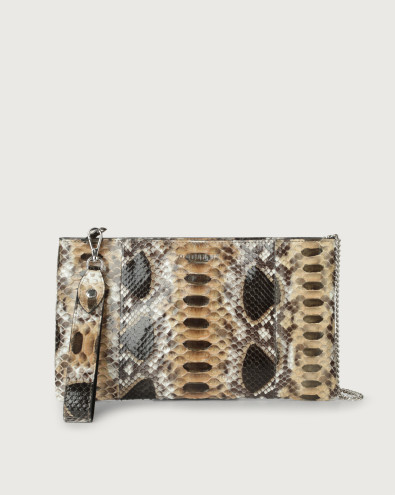 Naponos python leather pouch with wristband